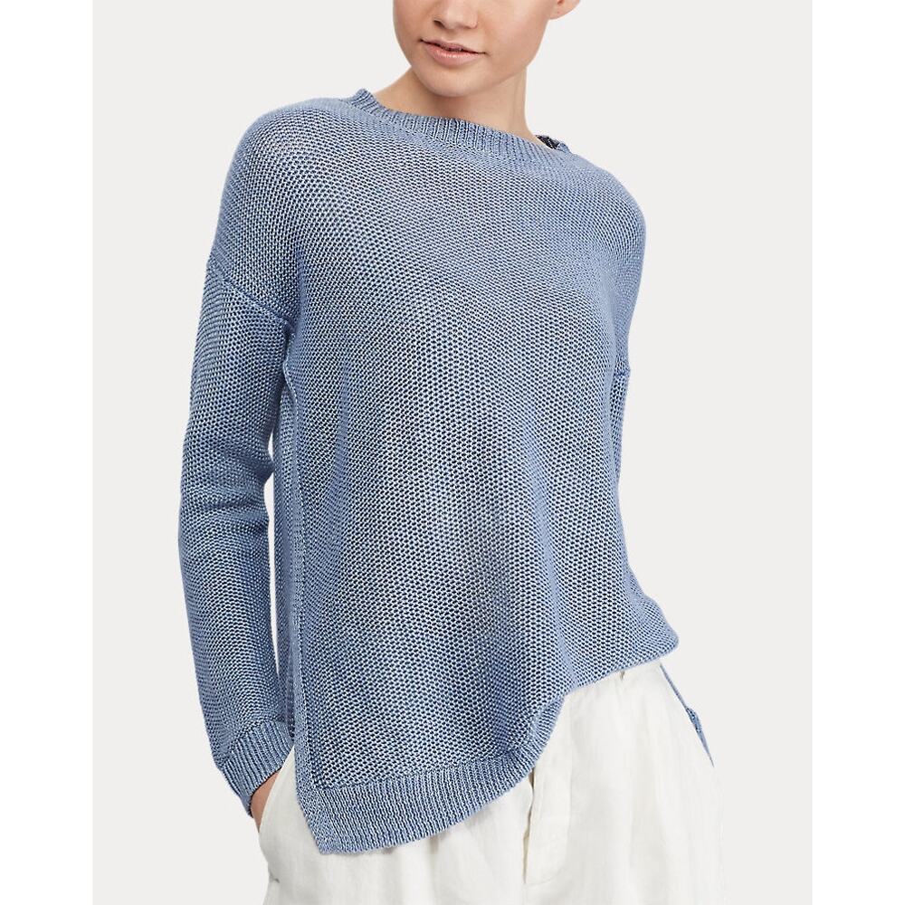 Polo Ralph Lauren 100% Linen Crewneck Sweater Small Preppy Quiet Luxury Minimal